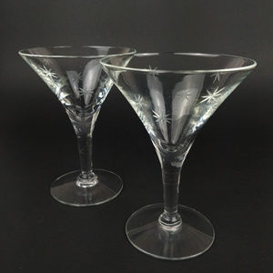 Vintage MCM Starburst Martini Glasses